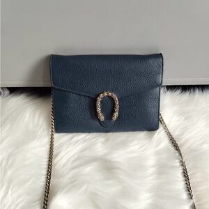 Gucci Dark Blue Leather Crossbody Bag